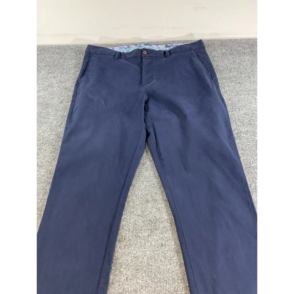 Tommy Bahama Men's Chino Pants 35x30 Navy Blue Flat Front Casual Island Zone